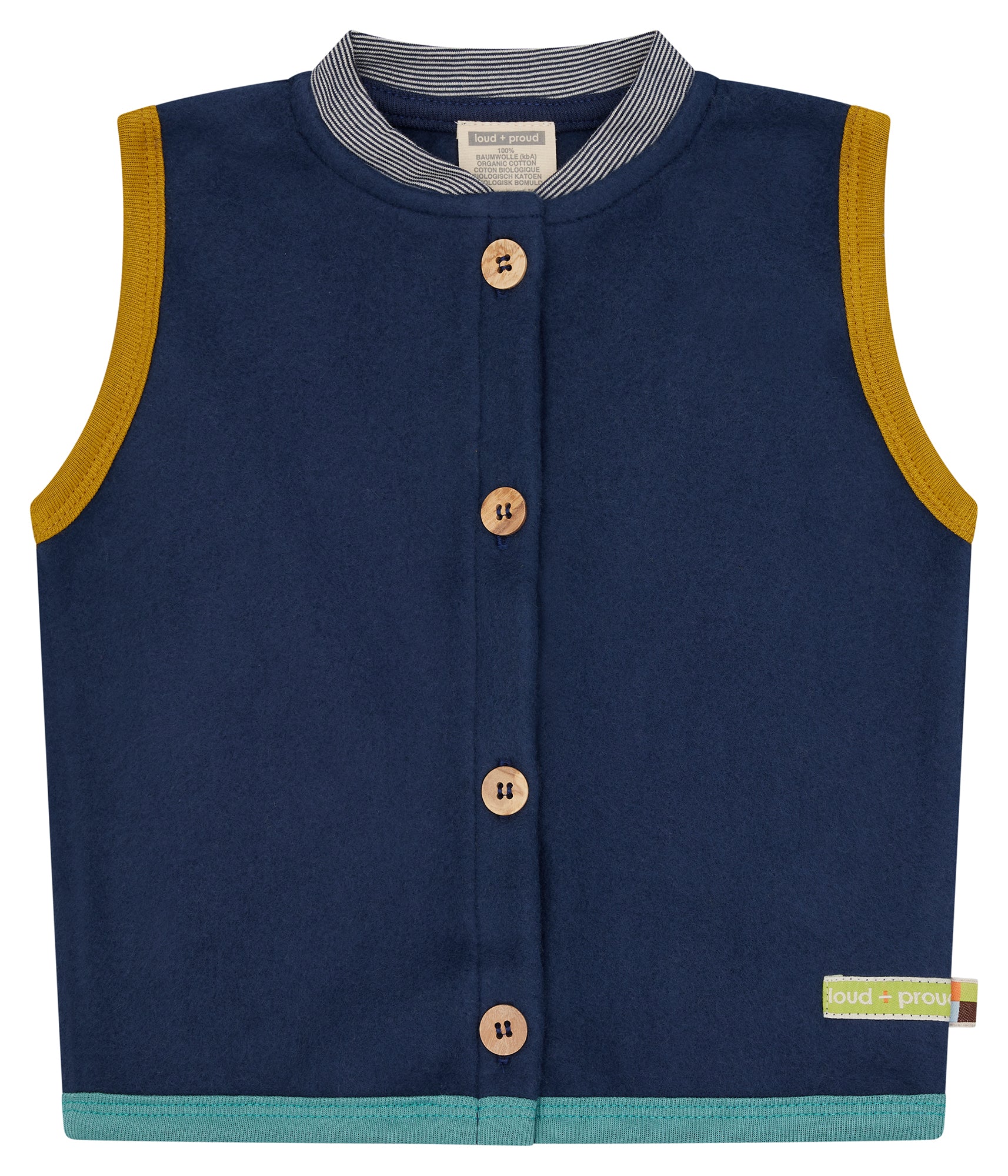 Weste aus Baumwoll - Fleece - loud + proud - 3164 - ul - 62/68