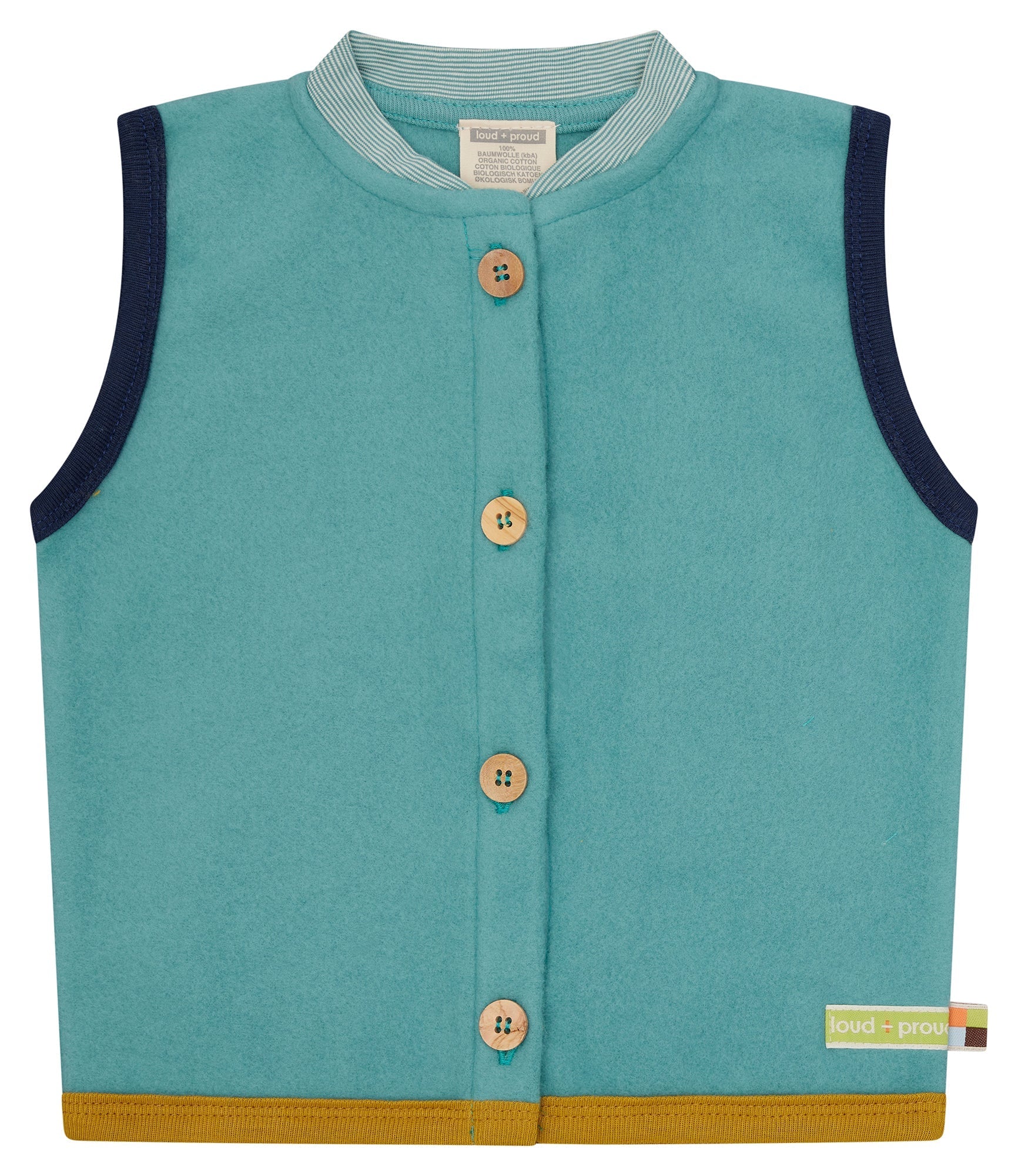 Weste aus Baumwoll - Fleece - loud + proud - 3164 - ore - 62/68