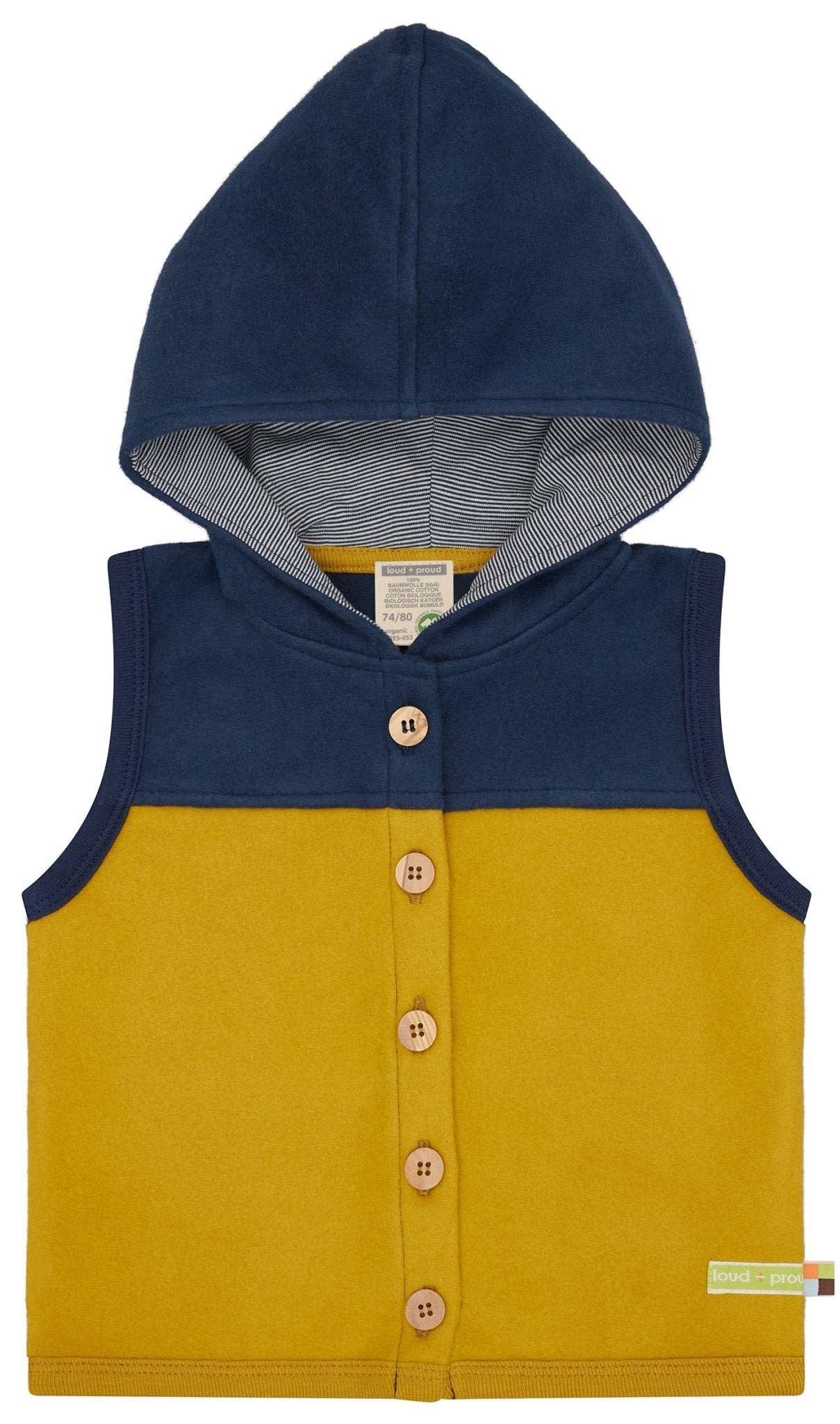Weste aus Baumwoll-Fleece - loud + proud - 3173-cur-74/80
