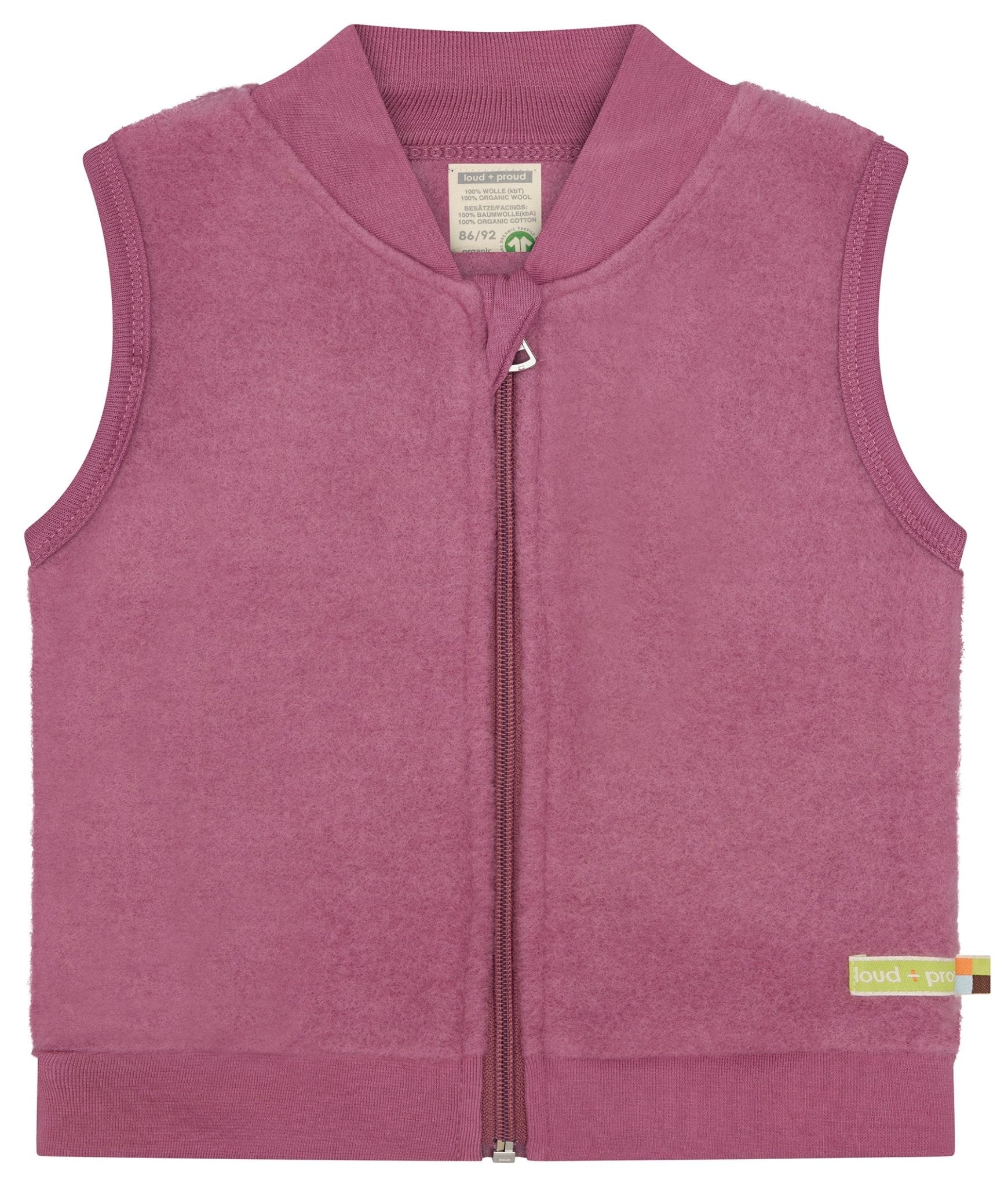 Weste aus Merino-Wollfleece - loud + proud - 3172-grp-86/92