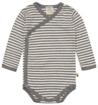 Wickelbody langarm gestreift mit Rippe - loud + proud - 2073 - gr - 50/56