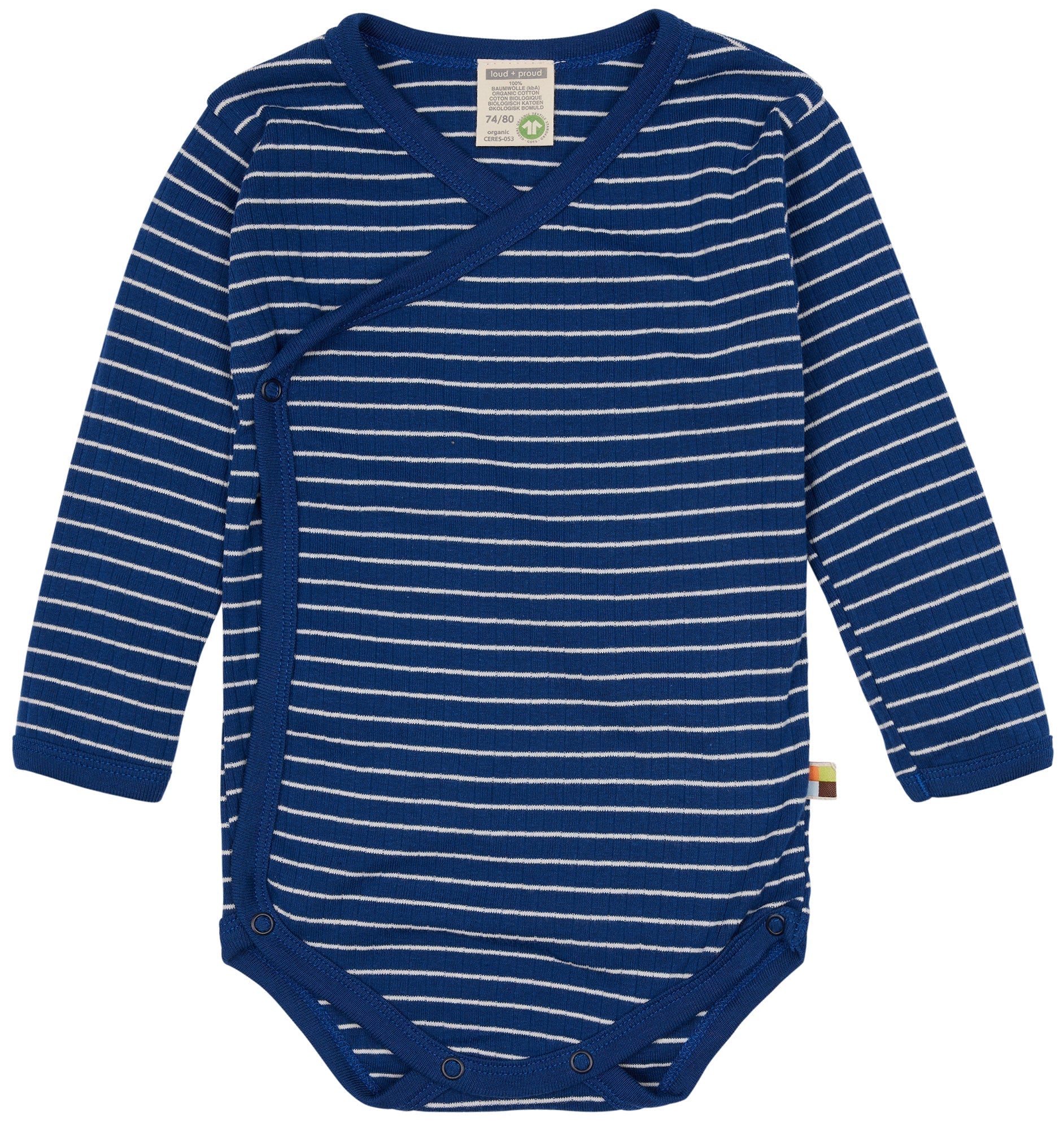  - Wickelbody langarm gestreift mit Rippe - loud + proud - 2099-ul-50/56