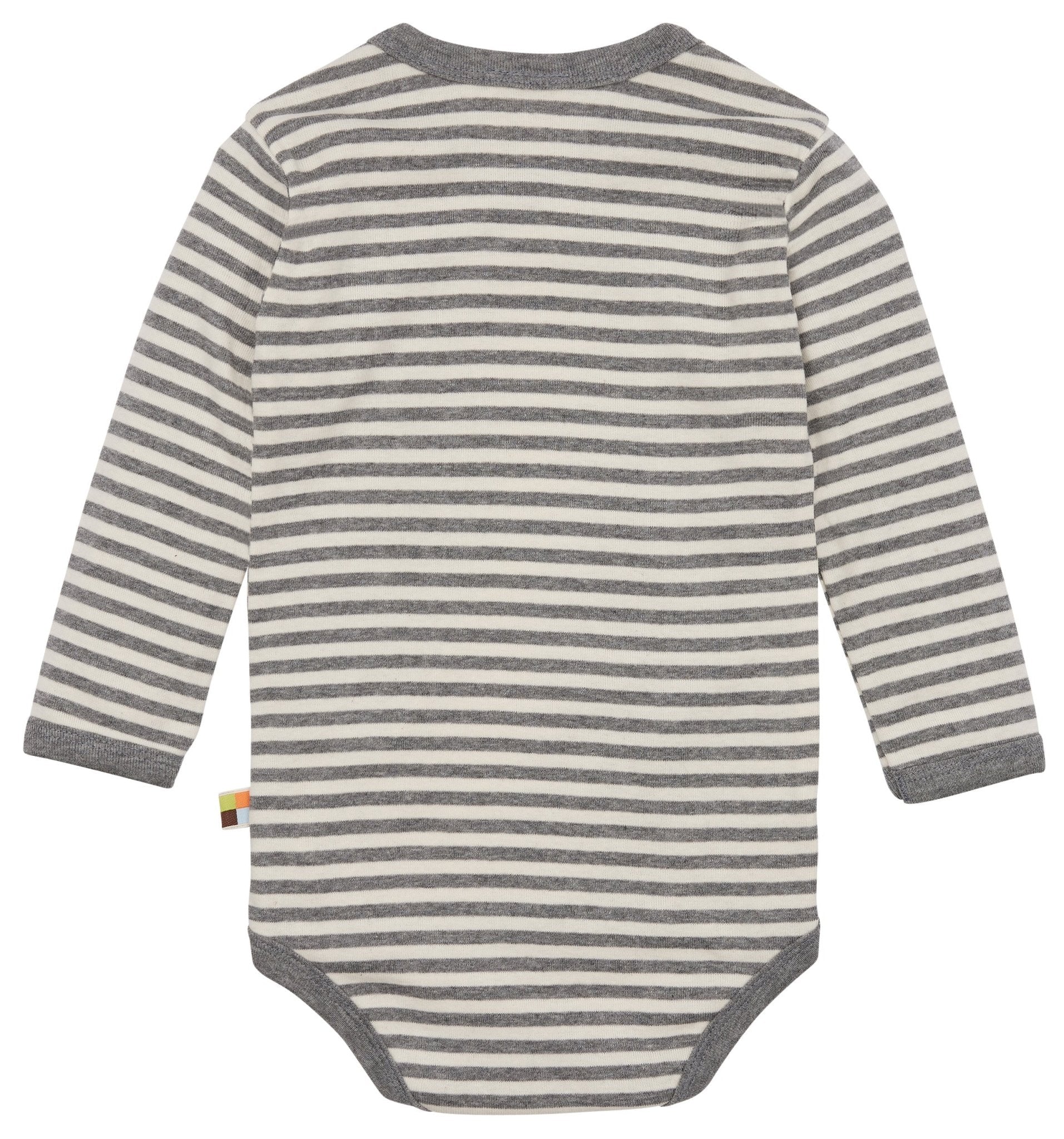 Wickelbody langarm gestreift mit Rippe - loud + proud - 2073 - gr - 50/56