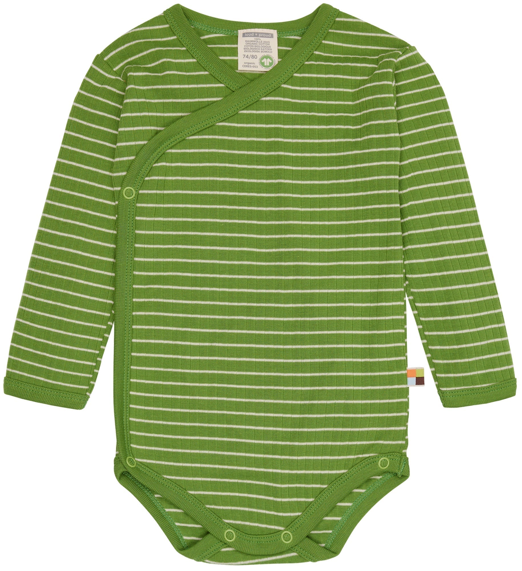  - Wickelbody langarm gestreift mit Rippe - loud + proud - 2099-grs-50/56