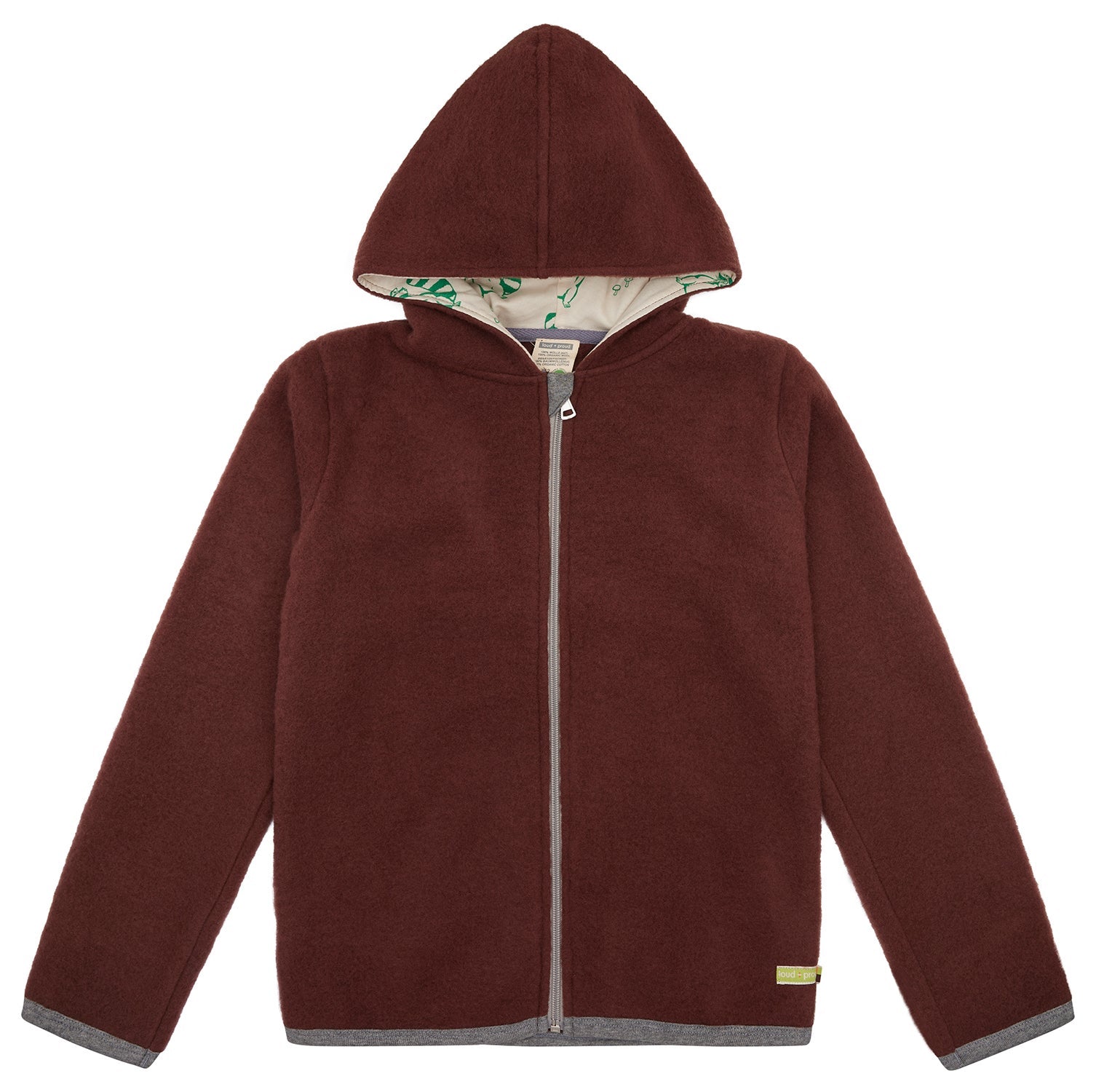 Wollfleece - Jacke mit Kapuze - loud + proud - 3149K - woo - 134/140