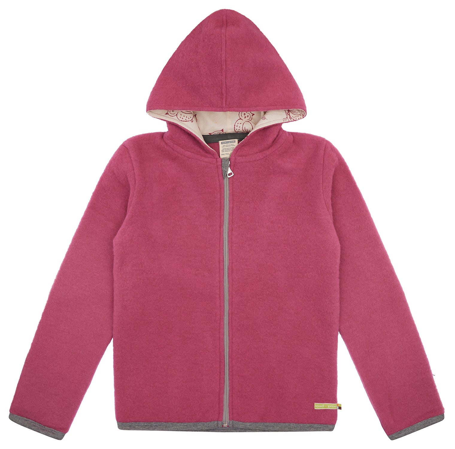 Wollfleece - Jacke mit Kapuze - loud + proud - 3149K - rou - 134/140