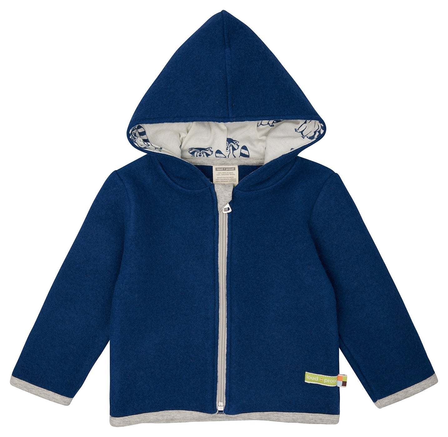 Wollfleece - Jacke mit Kapuze - loud + proud - 3149 - ul - 62/68
