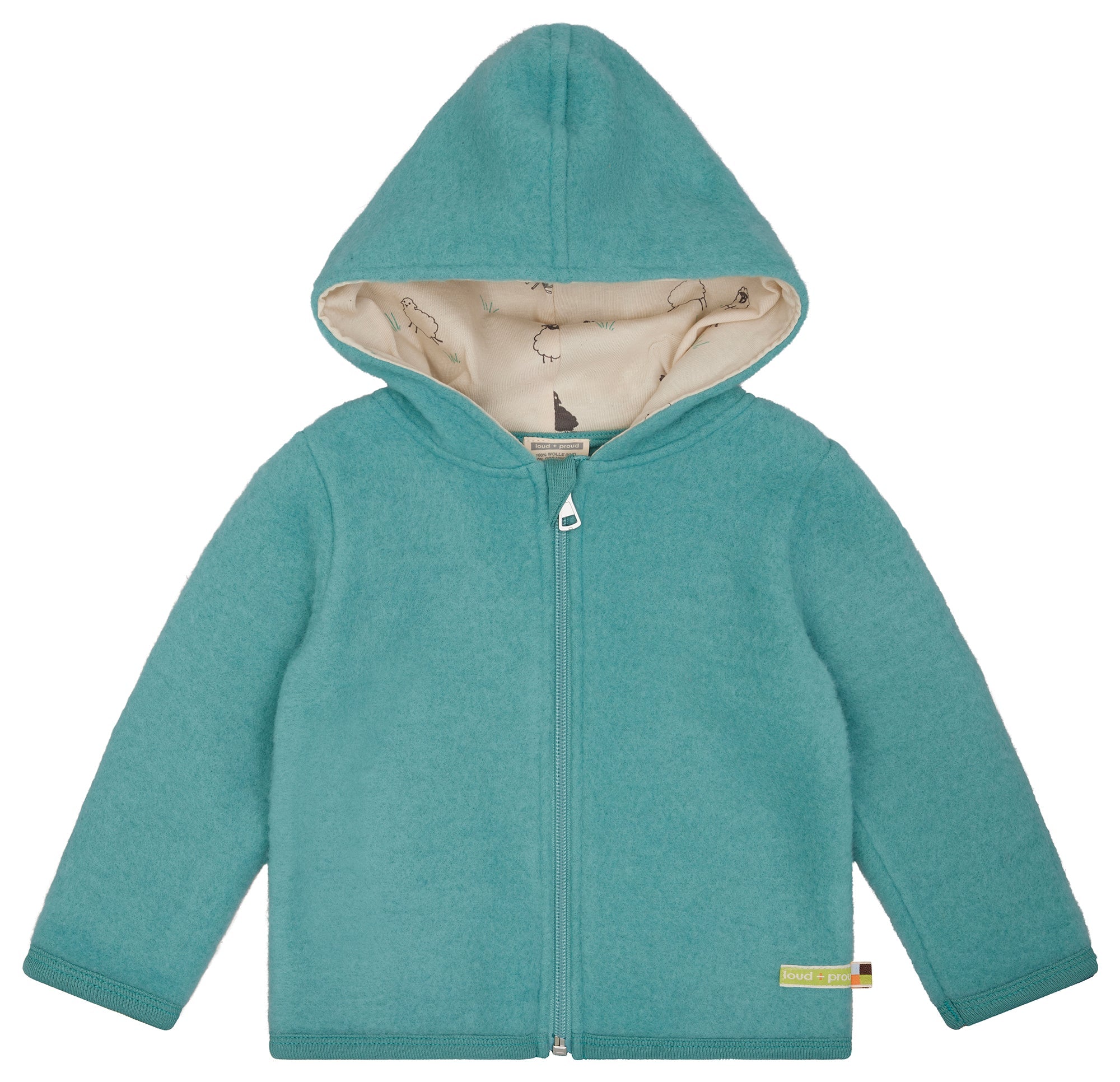 Wollfleece - Jacke mit Kapuze - loud + proud - 3166 - ore - 62/68