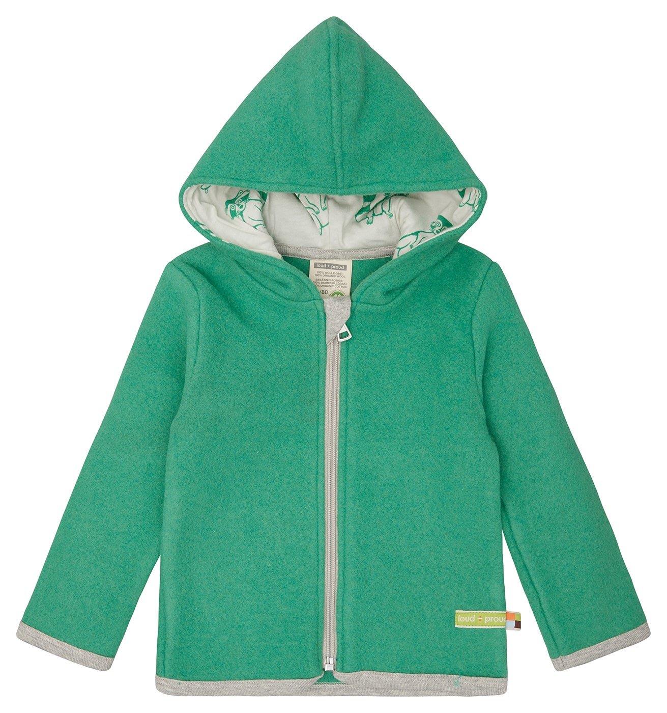 Wollfleece - Jacke mit Kapuze - loud + proud - 3149 - pla - 62/68