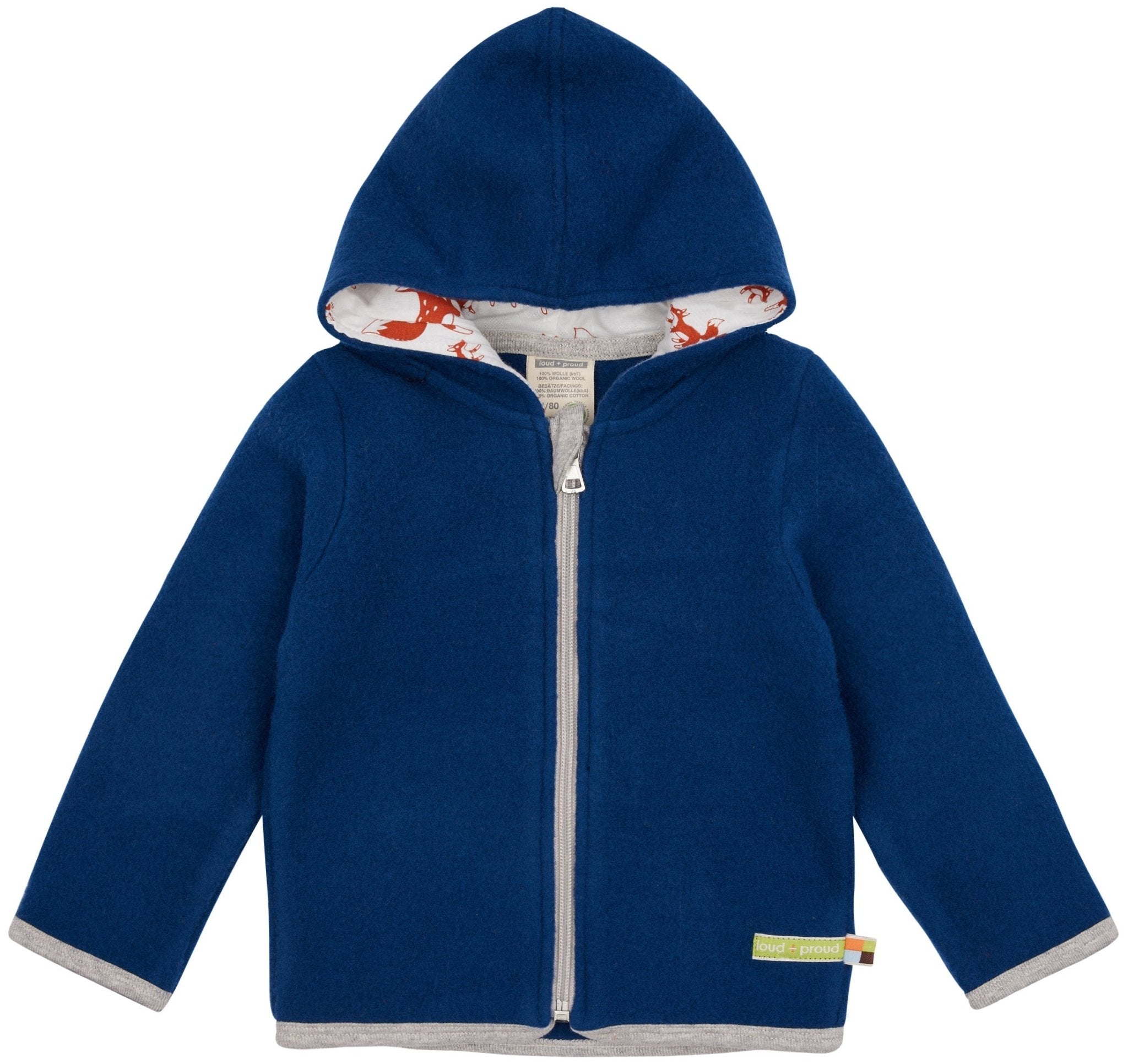 Wollfleece - Jacke mit Kapuze - loud + proud - 3135 - ul - 50/56