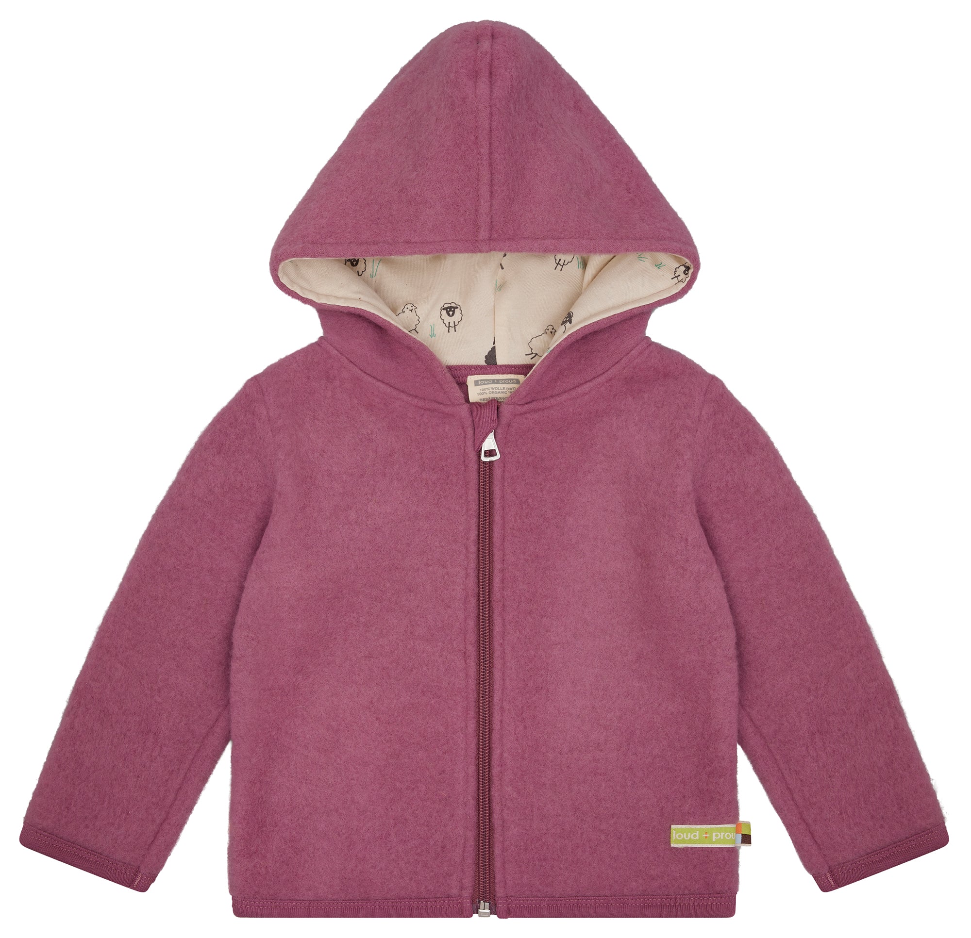Wollfleece - Jacke mit Kapuze - loud + proud - 3166 - grp - 62/68