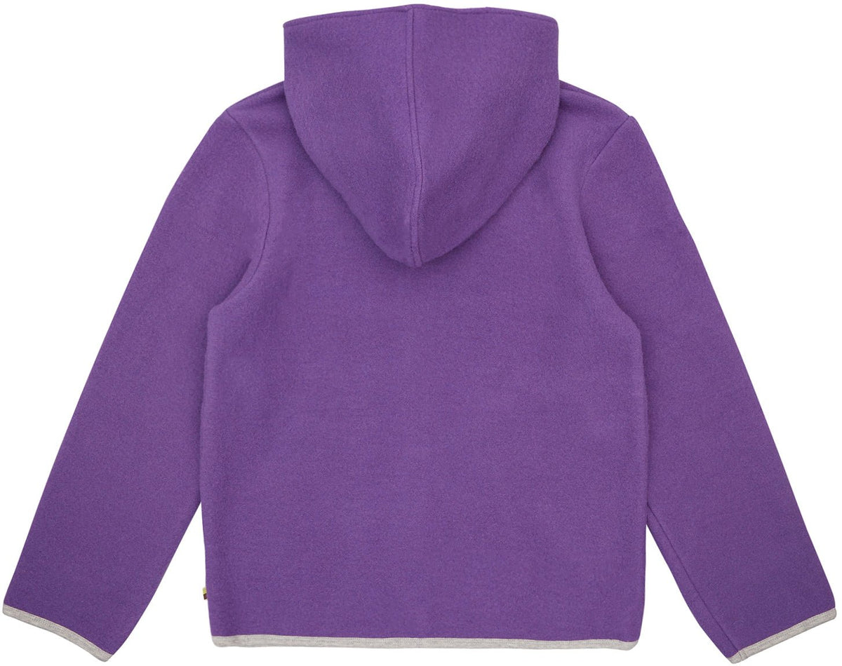Wollfleece-Jacke mit Kapuze - loud + proud - 3135K-vio-134/140