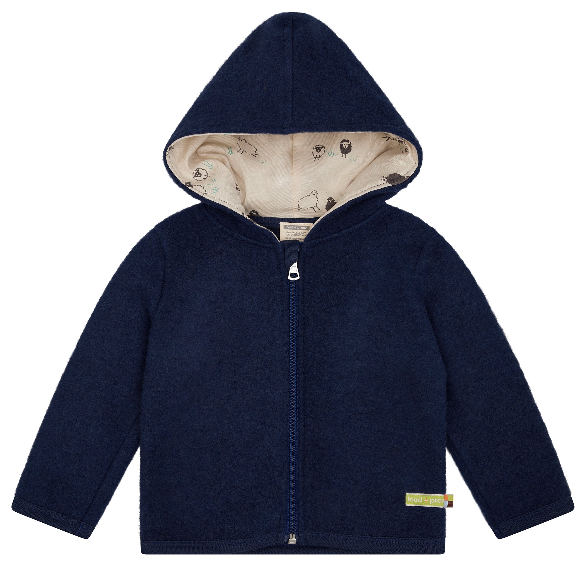 Wollfleece - Jacke mit Kapuze - loud + proud - 3166 - ul - 62/68