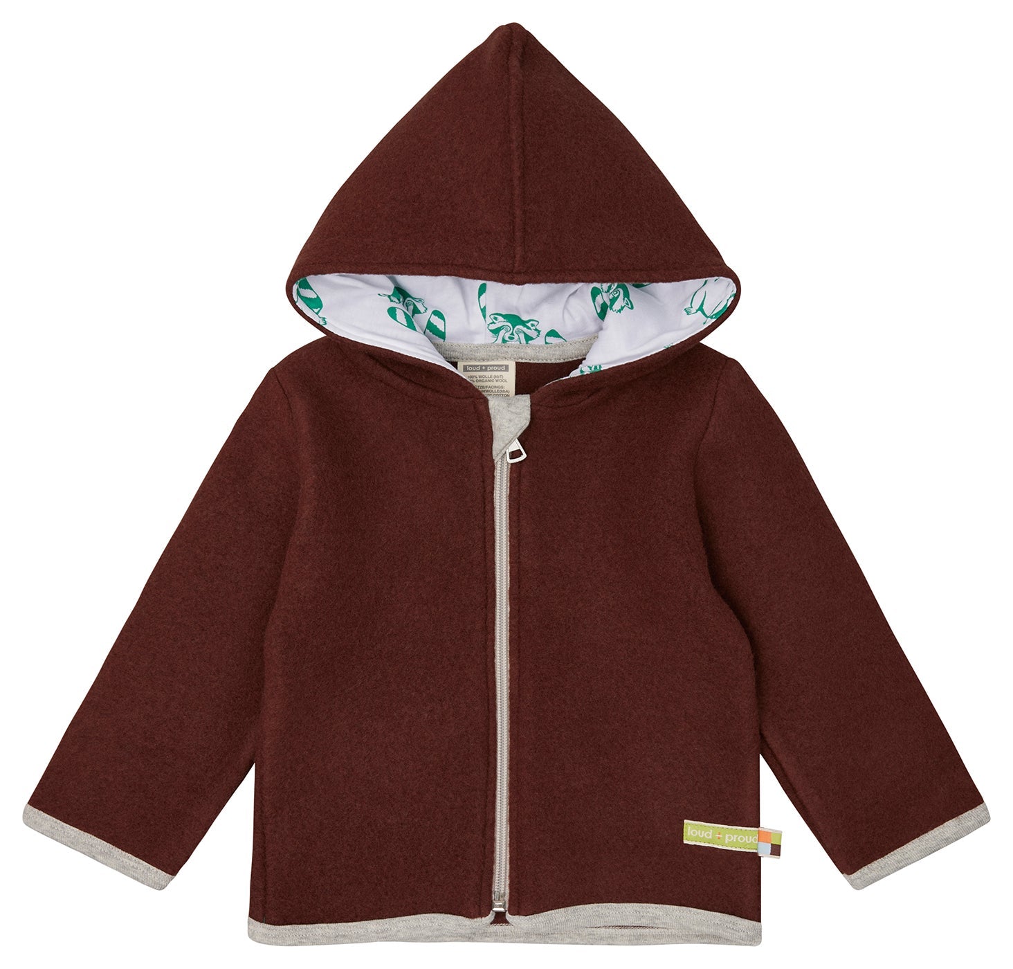 Wollfleece - Jacke mit Kapuze - loud + proud - 3149 - woo - 62/68