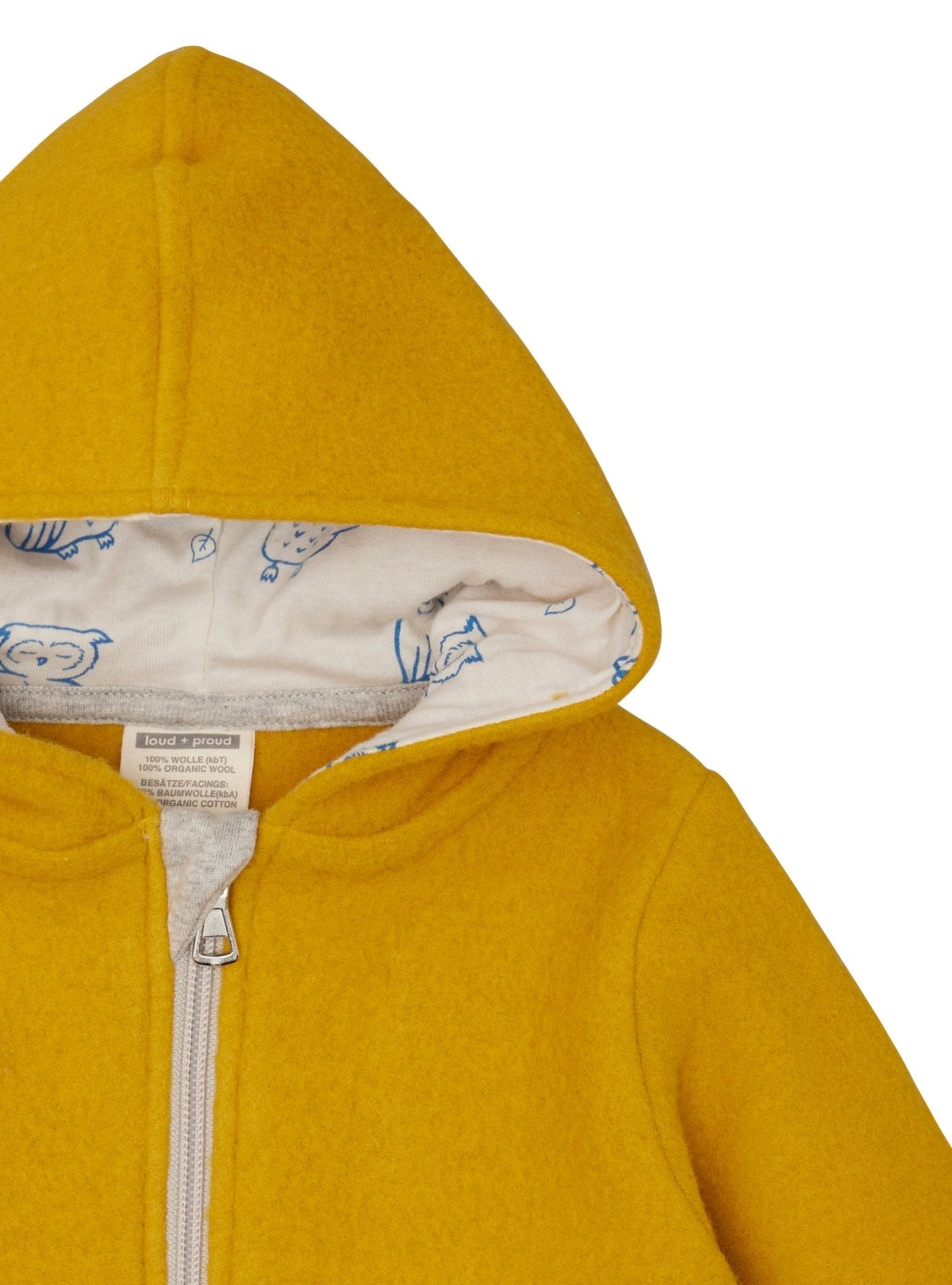 Wollfleece - Jacke mit Kapuze - loud + proud - 3149 - cur - 62/68