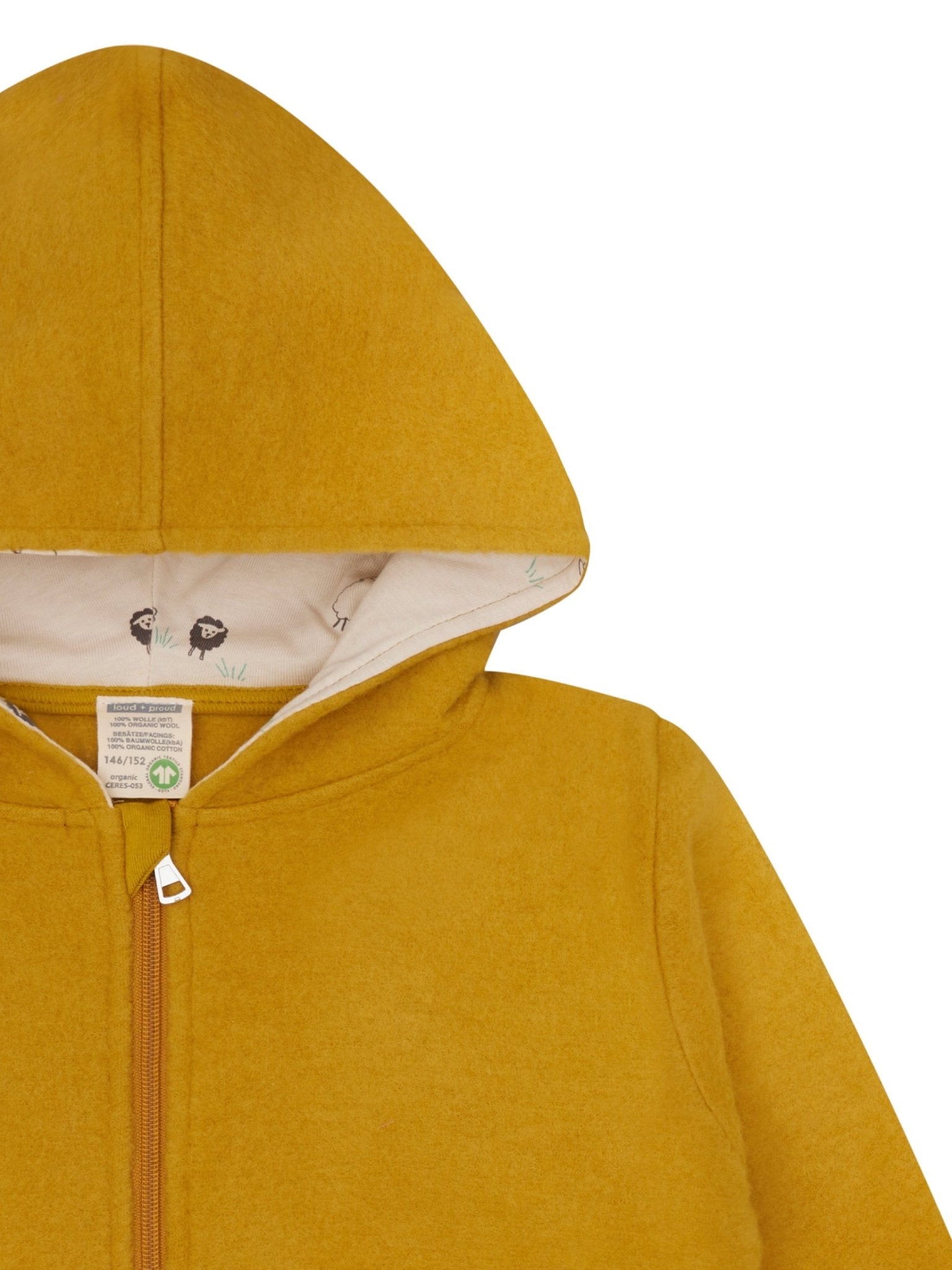 Wollfleece - Jacke mit Kapuze - loud + proud - 3166K - cur - 134/140