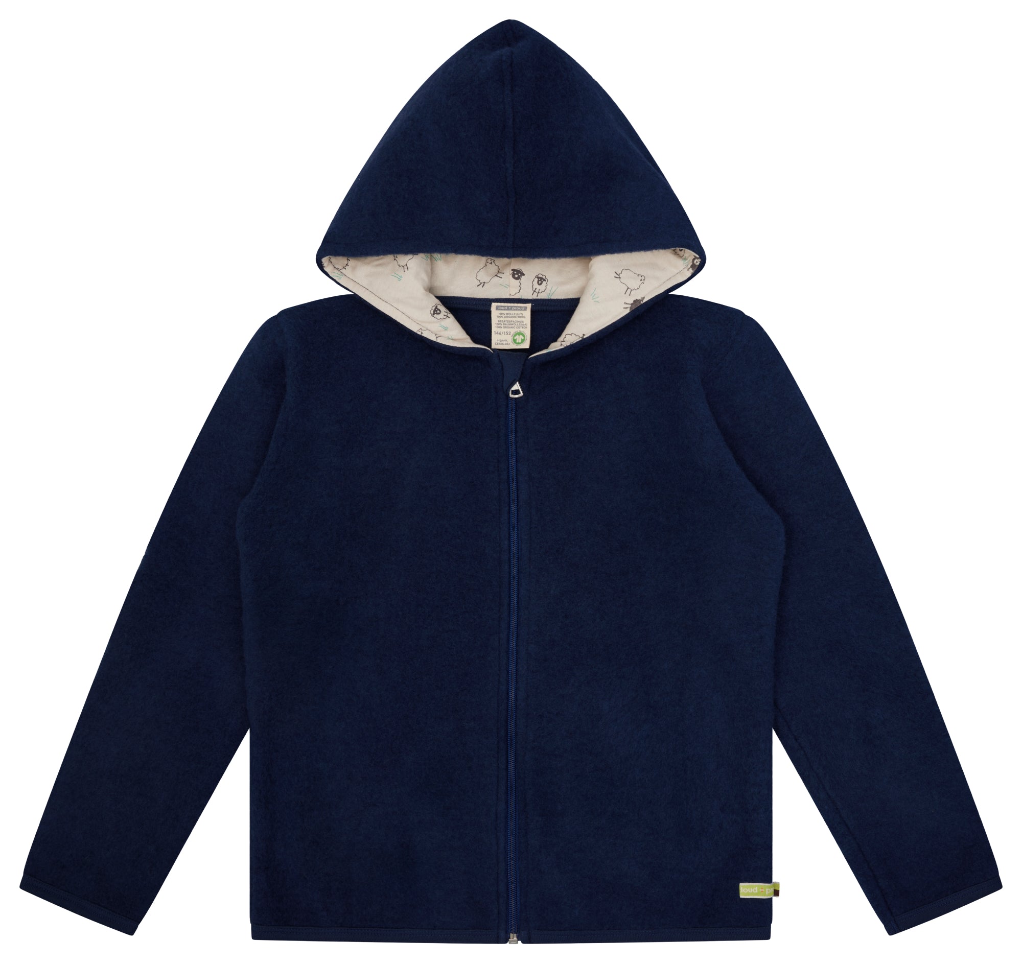 Wollfleece - Jacke mit Kapuze - loud + proud - 3166K - ul - 134/140