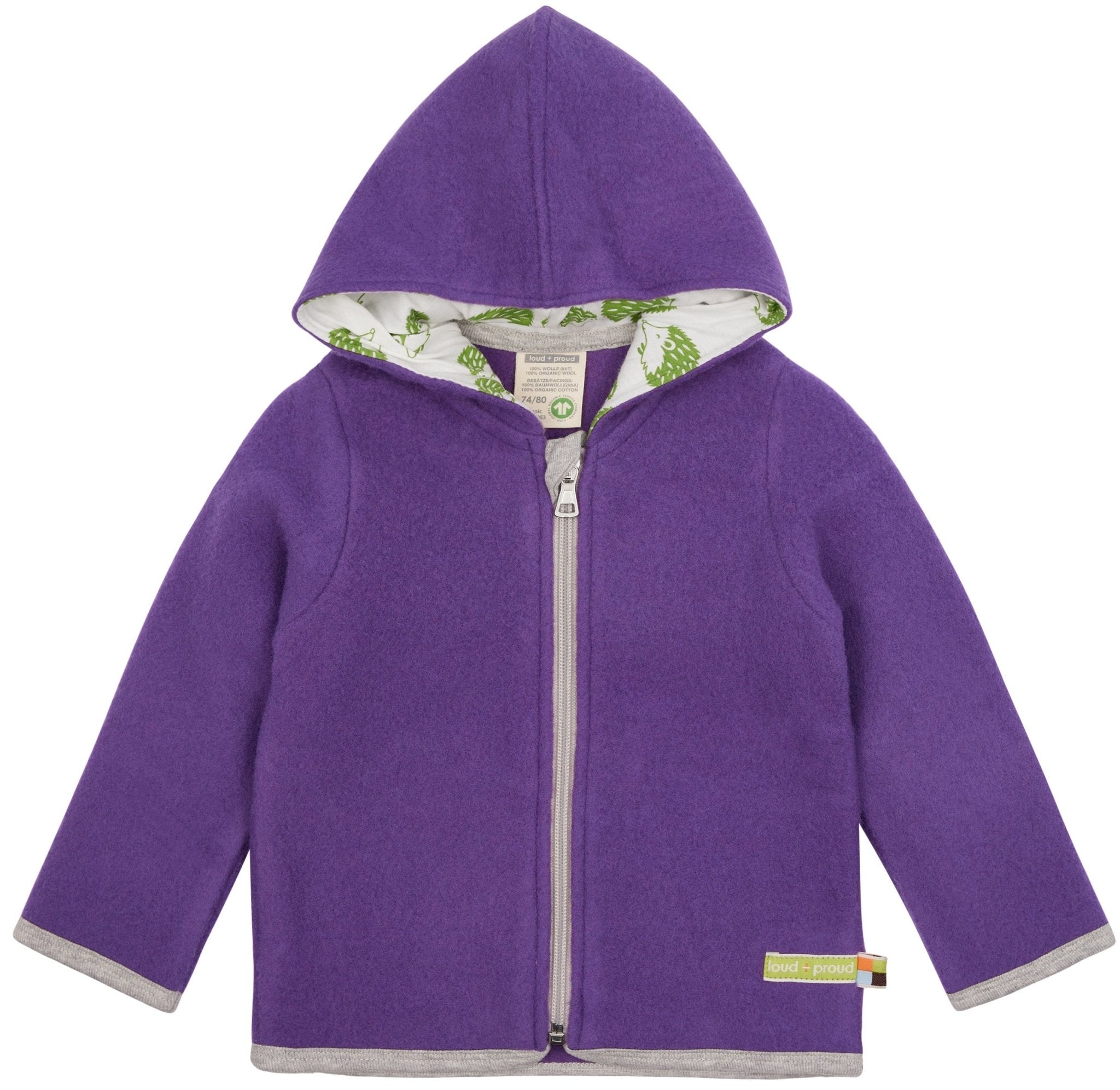Wollfleece - Jacke mit Kapuze - loud + proud - 3135 - vio - 50/56